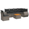 vidaXL Set canapele de grădină, 7 piese, cu perne, gri, poliratan