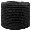 vidaXL Sfoară din Bumbac 10 mm 100 m Negru 100% bumbac
