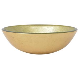 vidaXL Chiuvetă din sticlă securizată, 42 cm, auriu