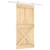 vidaXL Ușă glisantă Natural și Alb 95 x 210 cm Lemn de Pin Solid