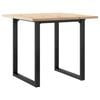 vidaXL Masă bucătărie, cadru O, 80x80x75,5 cm lemn masiv pin și Oţel