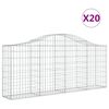 vidaXL Coșuri gabion arcuite 20 buc, 200x30x80/100 cm, fier galvanizat