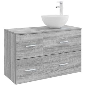 vidaXL Set de mobilier pentru baie 2 pcs Sonoma gri Lemn prelucrat