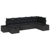 vidaXL Set de canapele pentru grădină 7 buc. Negru poliratan