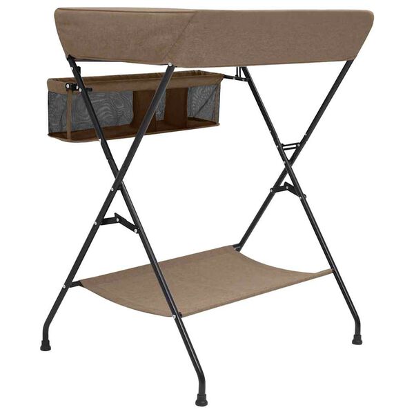 vidaXL Masă de schimbat bebeluș, gri taupe, fier