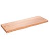 vidaXL Blat de baie, maro deschis, 80x30x(2-4) cm, lemn masiv tratat