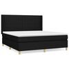 vidaXL Pat box spring cu saltea, negru, 160x200 cm, textil