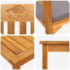 vidaXL Set de Mobilier cu pernă 4 pcs natural Lemn Solid de Acacia