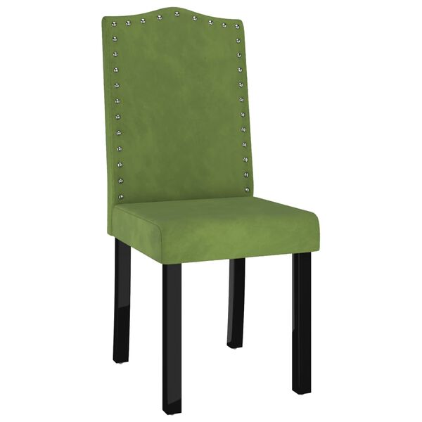 vidaXL Scaune de bucătărie, 2 buc., verde deschis, catifea