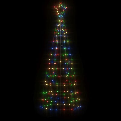 vidaXL Lumină brad de Crăciun cu țăruși 220 LED-uri, multicolor 180 cm
