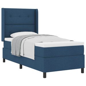 vidaXL Pat cu arcuri cu saltea albastru 200 x 100 cm țesătură