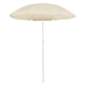 vidaXL Umbrelă de soare de grădină, st&acirc;lp din oțel, nisipiu, 180 cm