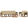 vidaXL Set de canapele de exterior cu pernă 7 pcs Natural și Bej