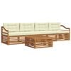 vidaXL Set de canapele de exterior 5 buc. Natural și Crem