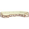 vidaXL Set de canapele de exterior cu pernă 8 pcs Natural și Crem