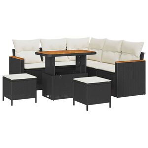 vidaXL Set de canapele pentru grădină 8 buc. 5-Număr de locuri Negru