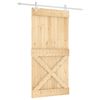 vidaXL Ușă glisantă Natural și Alb 100 x 210 cm Lemn de Pin Solid
