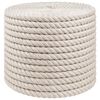 vidaXL Fr&acirc;nghie din Jute 14 mm Alb 100% jute Tossa