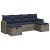 vidaXL Set mobilier grădină cu perne, 6 piese, gri, poliratan