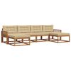 vidaXL Set de canapele de exterior cu pernă 6 pcs Natural și Bej
