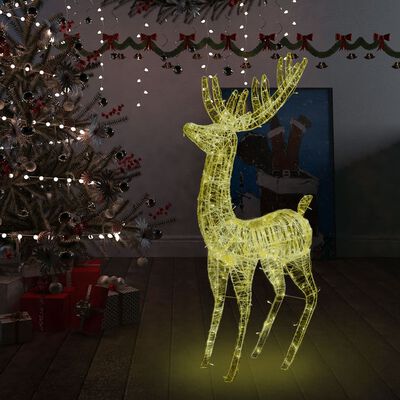 vidaXL Ren de Crăciun, 250 LED-uri, alb cald, 180 cm, acril, XXL