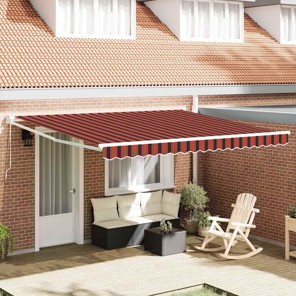 vidaXL Cortina Retractabilă Manual Portocalie și maro 400 &times; 300 cm