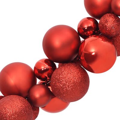 vidaXL Ghirlandă de Crăciun cu globuri, roșu, 175 cm, polistiren