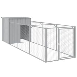 vidaXL Cușcă de c&acirc;ine & țarc gri deschis 110x405x110cm oțel galvanizat