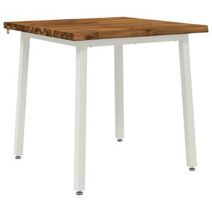 vidaXL 60 x 55 x 75 cm Lemn Solid de Acacia Natural și Alb