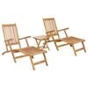 vidaXL Scaun pliabil cu masă 2 pcs natural Lemn solid de tec