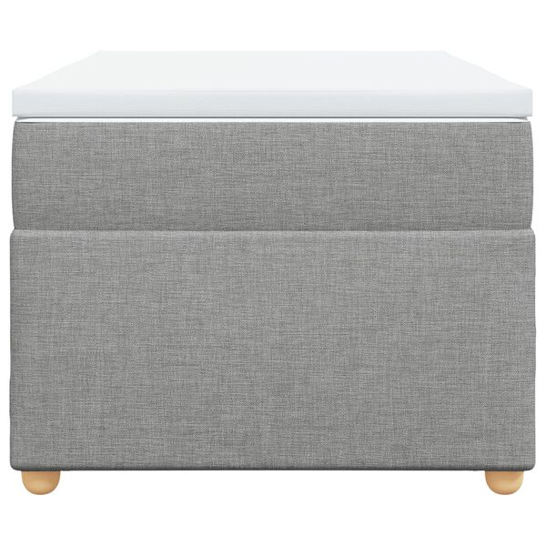 vidaXL Pat box spring cu saltea, gri deschis, 90x200 cm, textil