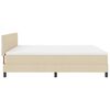 vidaXL Pat cu arcuri cu saltea cu headboard Crem 180 x 200 cm țesătură