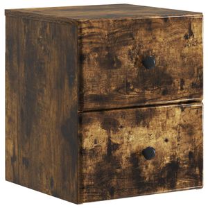 vidaXL Dulap de noapte suspendat Stejar fumuriu 34,5 x 33 x 40 cm