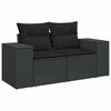 vidaXL Set mobilier grădină perne 9 piese negru poliratan/lemn acacia