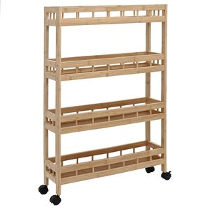 vidaXL Cărucior de bucătărie cu roți natural 60 x 18 x 97 cm Bambus