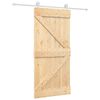vidaXL Ușă glisantă Natural și Alb 95 x 210 cm Lemn de Pin Solid