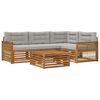vidaXL Set de canapele de exterior 5 buc. Natural și gri deschis