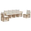 vidaXL Set de canapele de exterior 6 buc. Alb Natural și Crem
