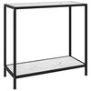 vidaXL Masă consolă, alb, 80 x 35 x 75 cm, sticlă securizată