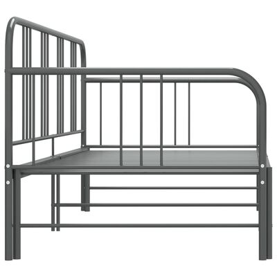 vidaXL Cadru pat canapea extensibilă, gri, 90 x 200 cm, metal
