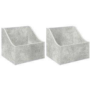 vidaXL Cutie pentru LP-uri 2 buc. Gri Beton 37 x 33 x 32 cm