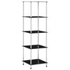 vidaXL Raft cu 5 niveluri, negru, 40 x 40 x 130 cm, sticlă securizată