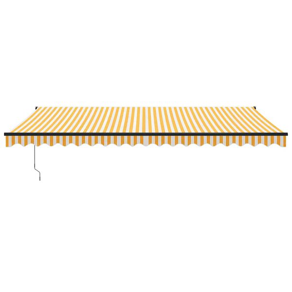vidaXL Copertină retractabilă automată, galben și alb, 5x3 m