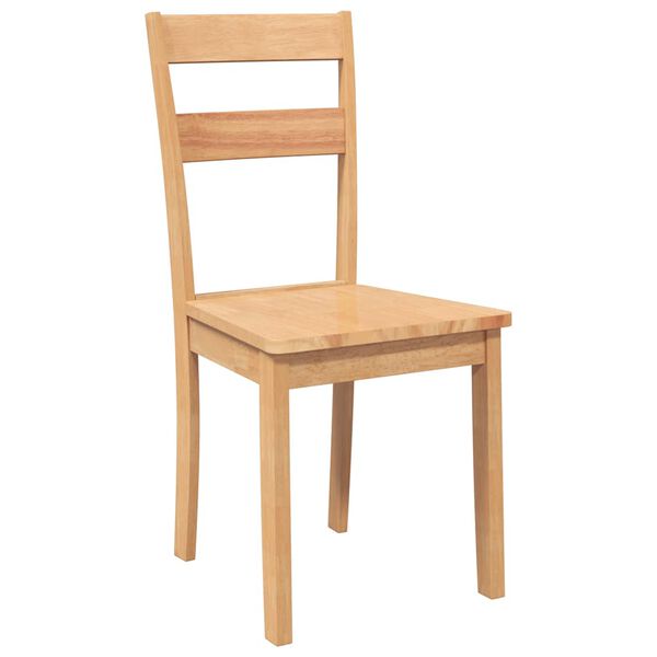 vidaXL Scaune de sufragerie 2 buc din cauciuc din lemn masiv natural