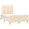 vidaXL Cadru de pat fără saltea cremă 120x190 cm țesătură