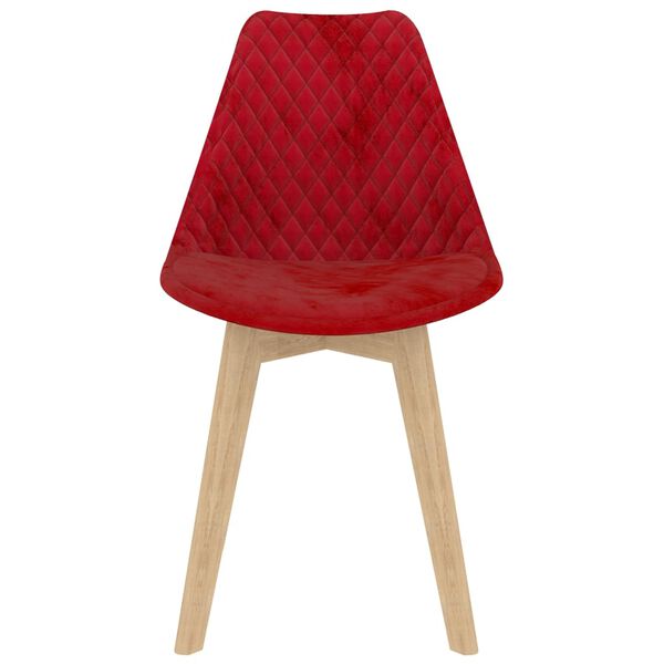 vidaXL Scaune de bucătărie, 4 buc., roșu, catifea