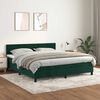 vidaXL Pat box spring cu saltea, verde &icirc;nchis, 180x200 cm, catifea