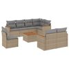 vidaXL Set canapele de grădină, 9 piese, cu perne, bej, poliratan