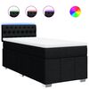 vidaXL Pat box spring cu saltea, negru, 90x190 cm, textil