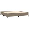 vidaXL Pat box spring cu saltea, gri taupe, 200x200 cm, textil